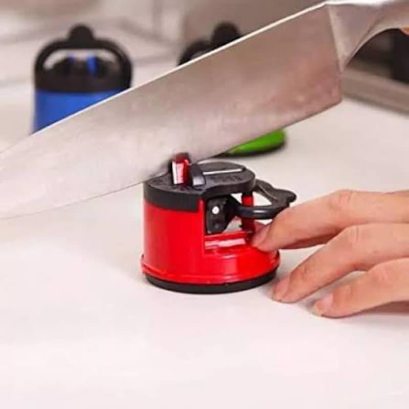 Amolador de Facas com Ventosa Profissional Afiador Manual Cozinha Rápido Seguro
