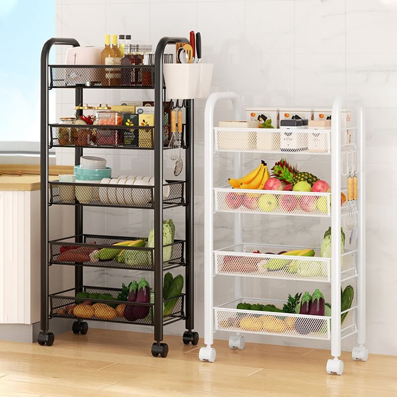 Rack de armazenamento móvel de camadas múltiplas, rack de armazenamento de cozinha e sala de estar, pode armazenar livro