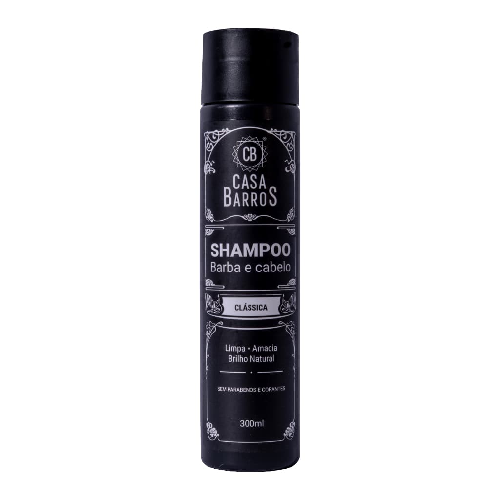 Shampoo Barba e Cabelo 2 em 1 Casa Barros 300ml Não Resseca Limpa e Hidrata