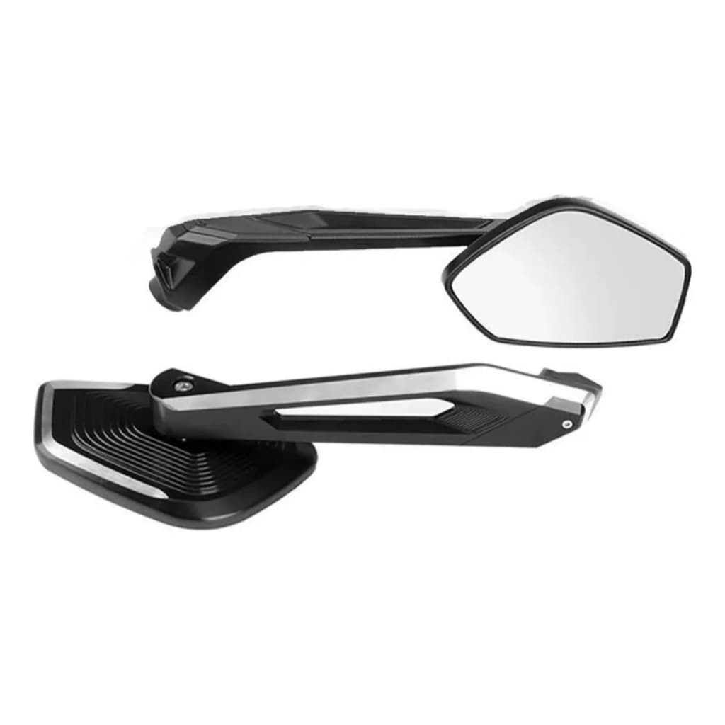 Espelho Retrovisor Moto Modelo BMW R1250 GS R1300 GS Alumínio Cromado Preto Rosca Honda Yamaha