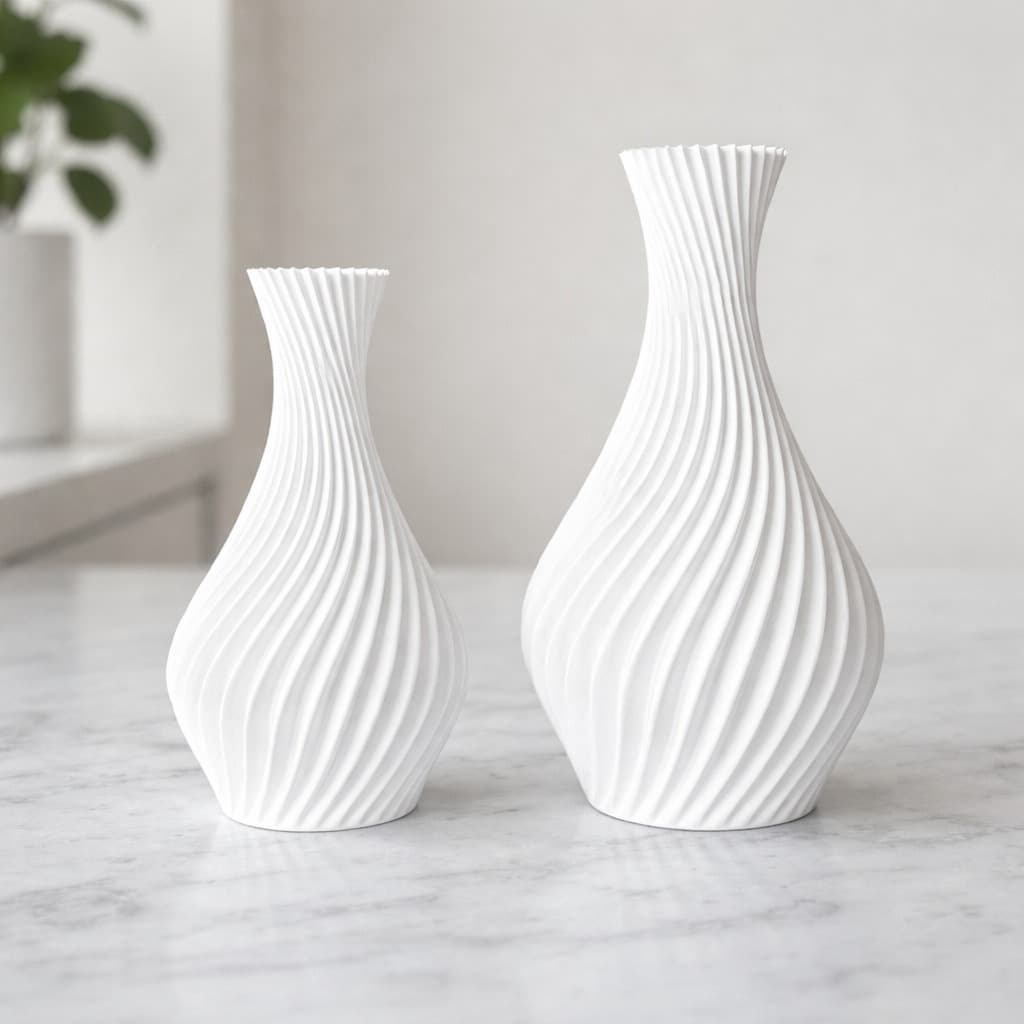Kit 2 Vasos Decorativos Em Espiral Decoração Casa Sala de Estar
