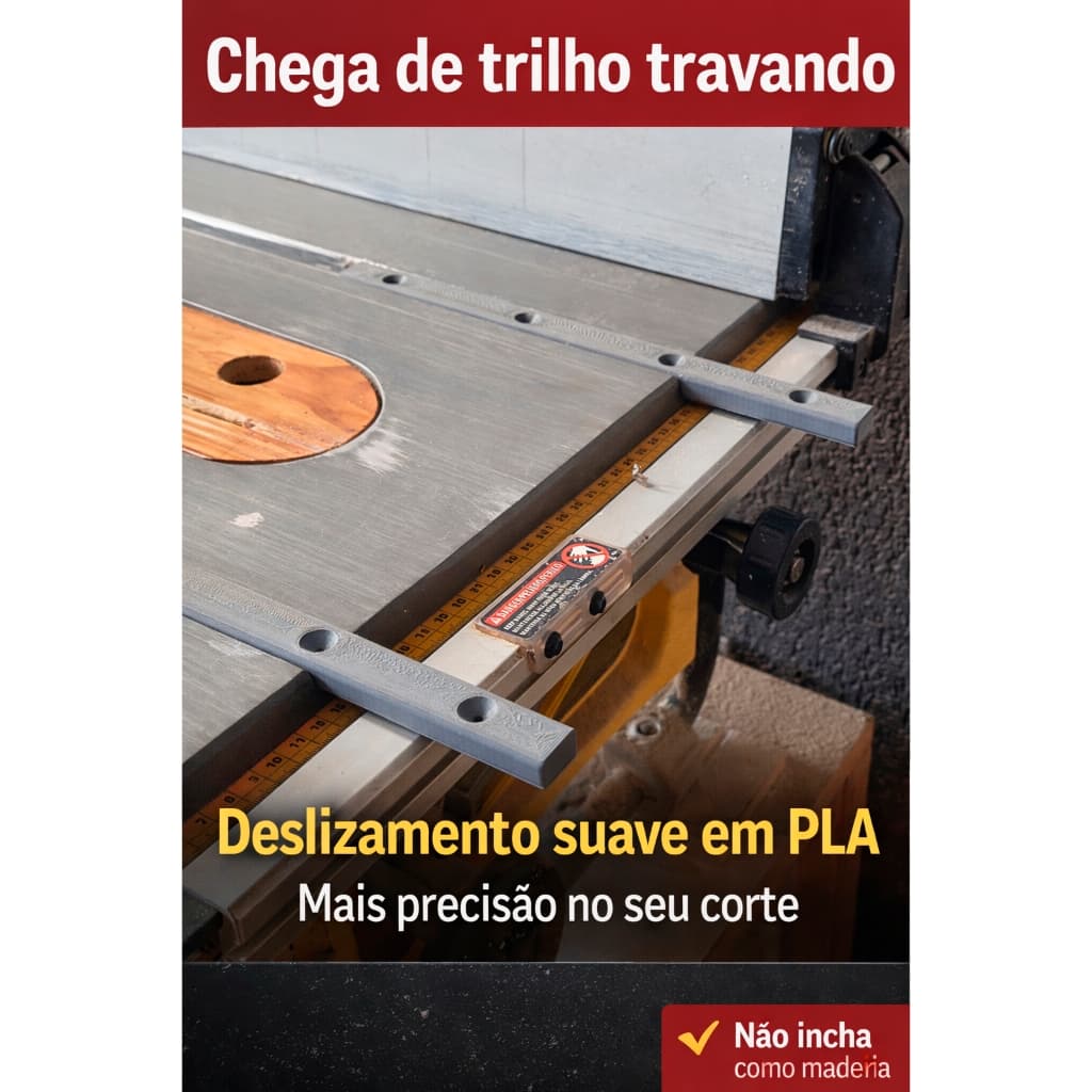 Guia Deslizante para Serra de Bancada Alta Precisão Movimento Suave Substitui Madeira Não Deforma
