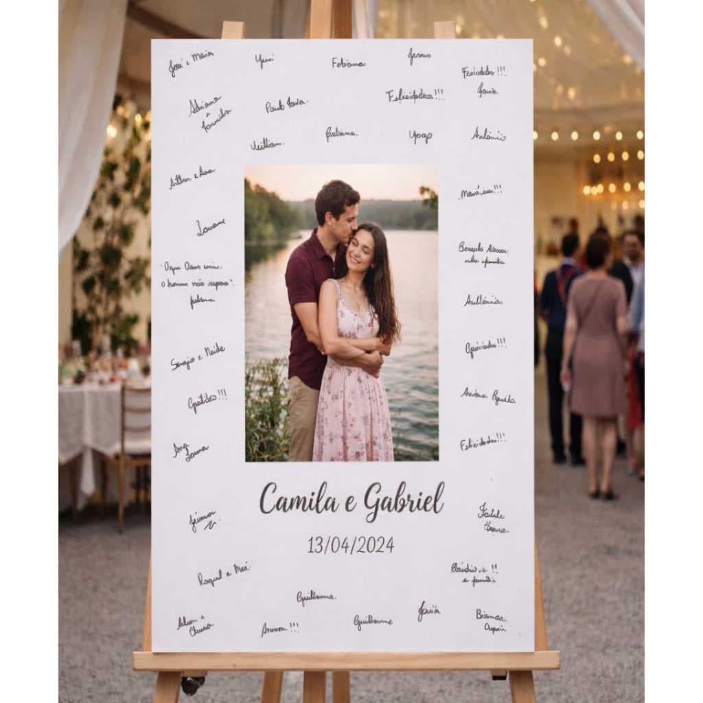Foto Quadro Decorativo Nome Assinaturas Casal Casamento Festas Geral Crianças