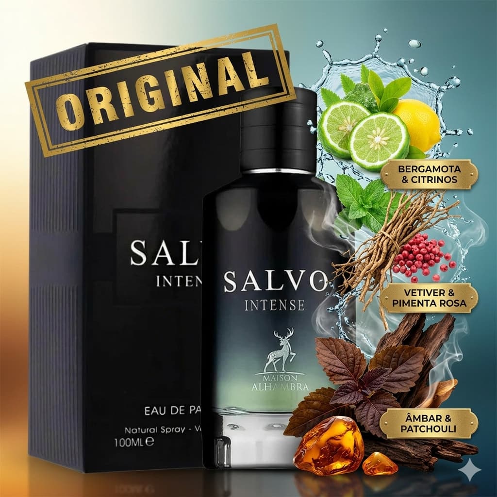 Perfume Arabe Masculino Salvo Intense 100ml Maison Alhambra Original, Importado