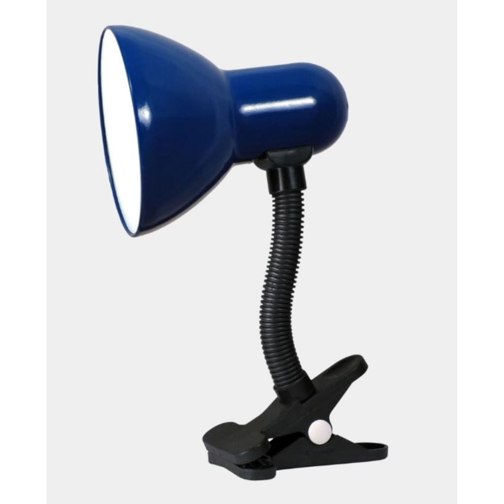 Luminária De Mesa Com Garra Presilha Flexível Articulada Azul
