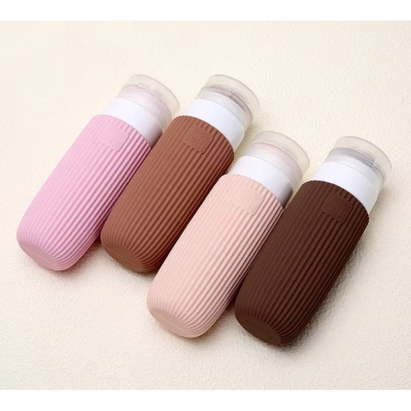 Kit de Frascos de viagem em silicone 90ml Reutilizável vedação Segura