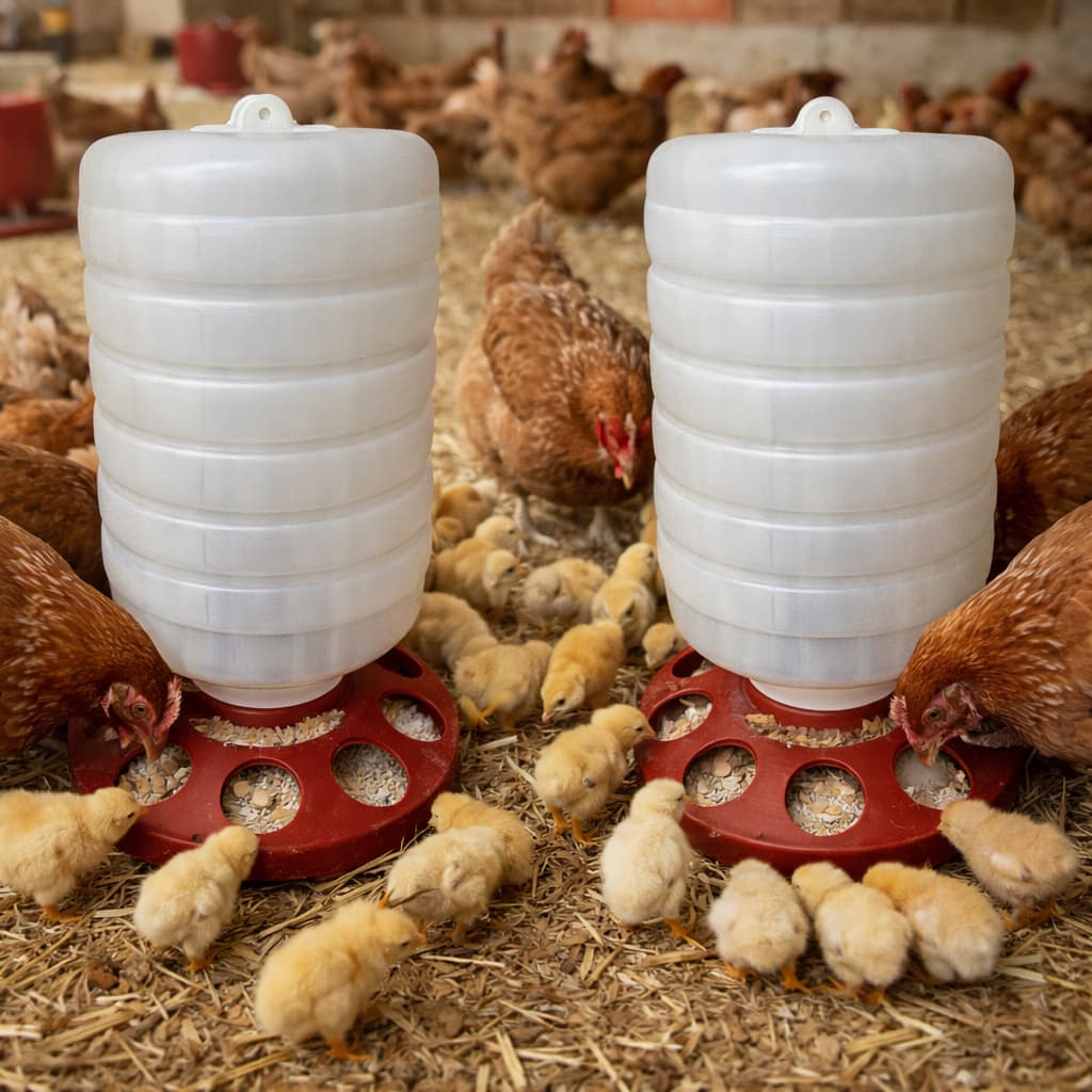 Kit 2 Comedouro Galinhas Frangos Codornas Aves 5kg 10 Furos