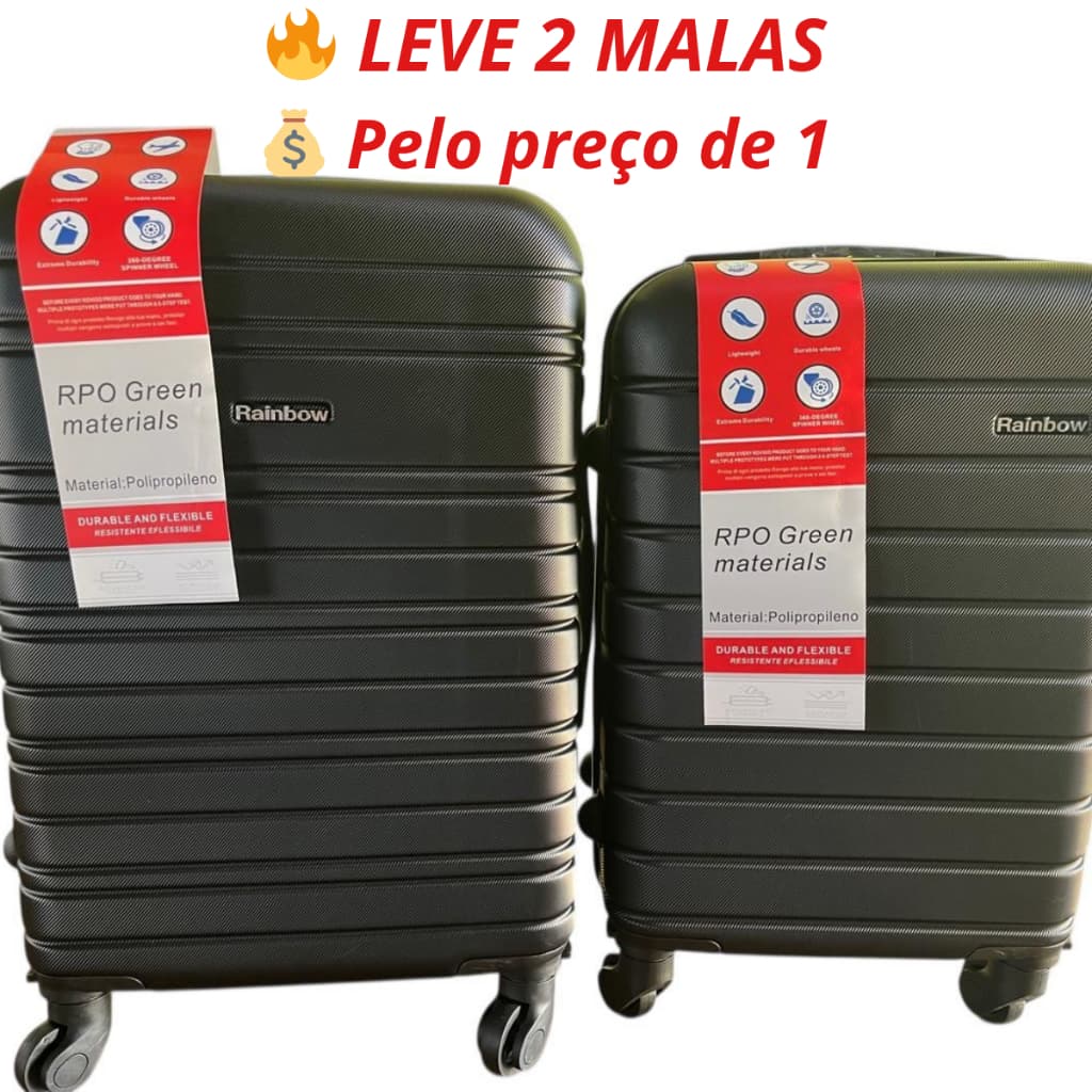 kit com 2 malas de viagem conjunto de malas  peças 21,19`polegadas