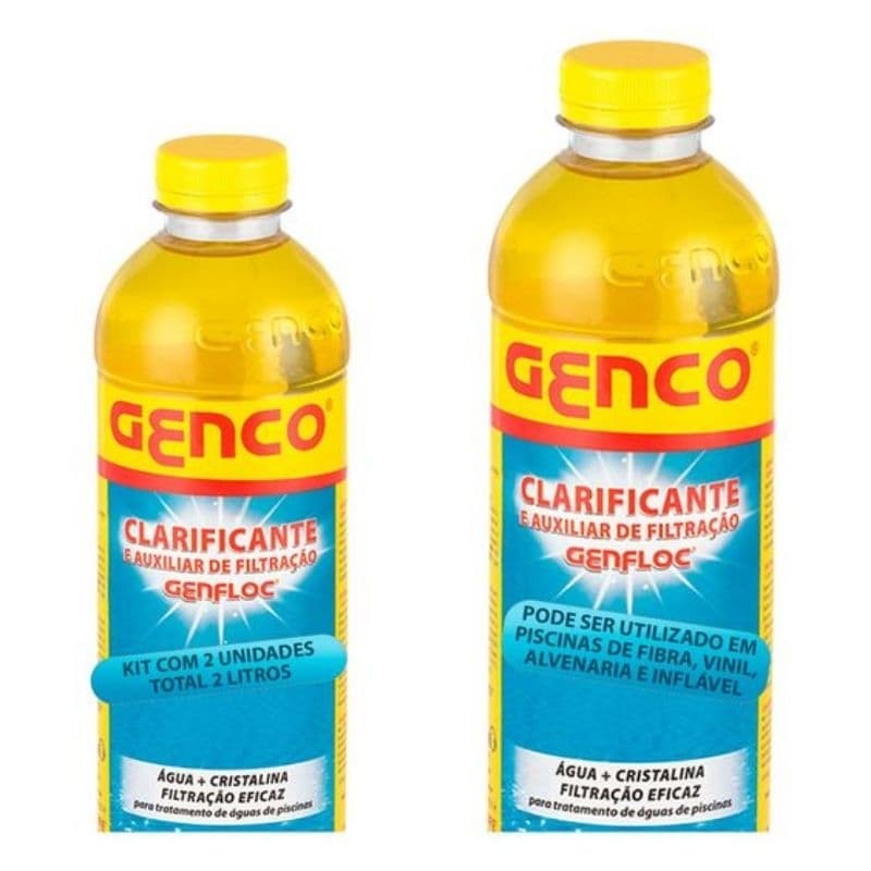 kit 2 Clarificante e Auxiliar de Filtração Genfloc 1 Litro Genco