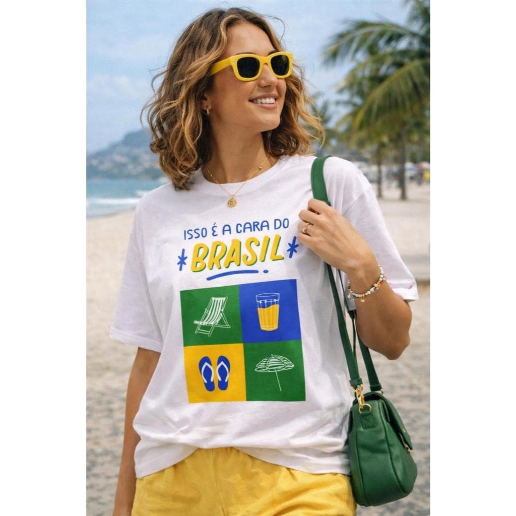 Camiseta Isso É a Cara do Brasil Feminina Estampa Divertida Verão Envio Rápido