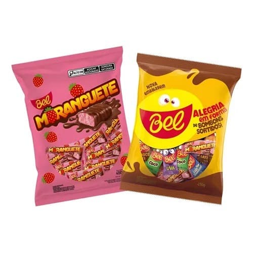 Bombons Recheados Sortidos ou Moranguete C/50un 450g - Bel