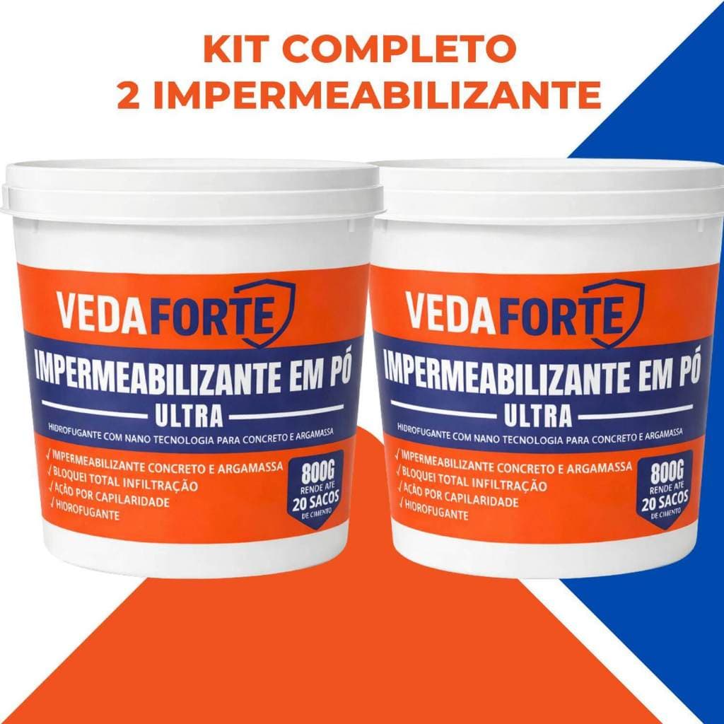 Kit 2 Impermeabilizante em Pó Ultra Veda Forte [800g]
