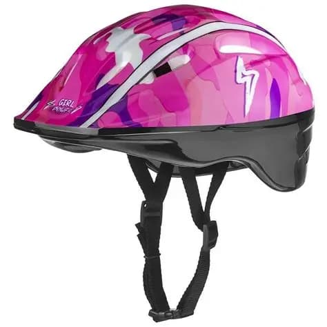 Kit De Proteção Infantil  Capacete Rosa Com Joelheira e Cotoveleira Girl Power Multikids BR1632