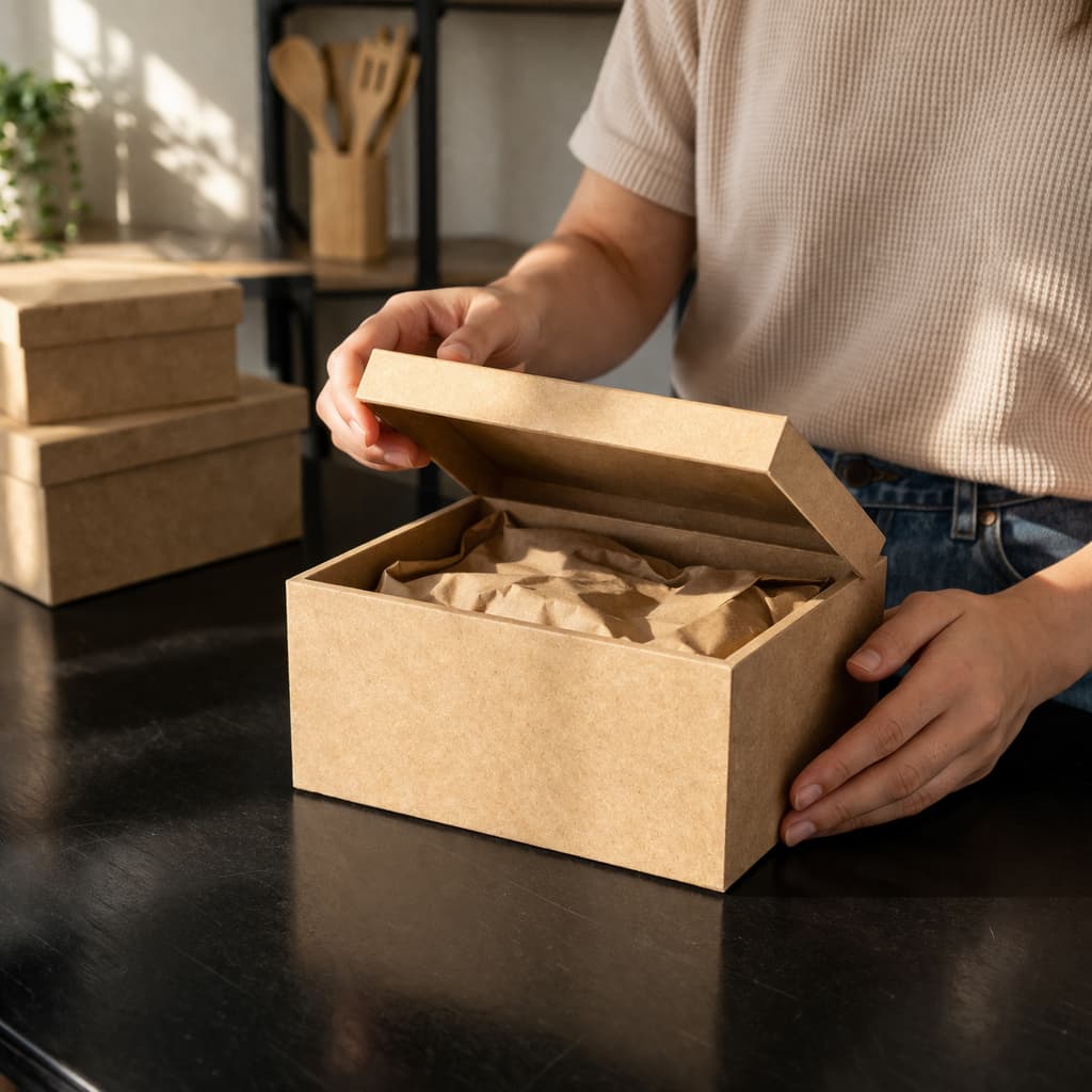 Caixa MDF Cru com Tampa Organizadora Empilhável 3 Tamanhos P M G Ideal para Kit Presente e Decoração
