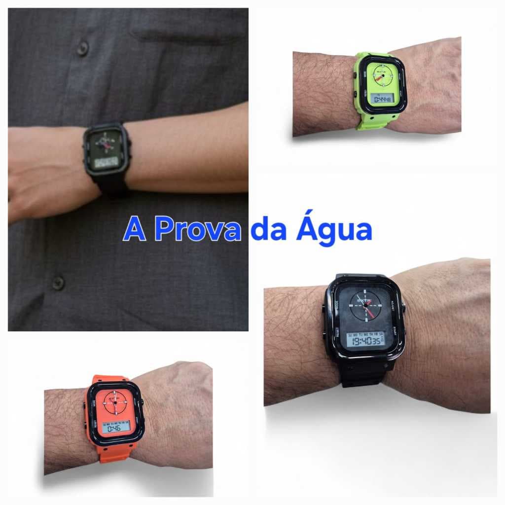 Relógios Masculino, a Prova da Água, Digital e Analógico, Marca Extri