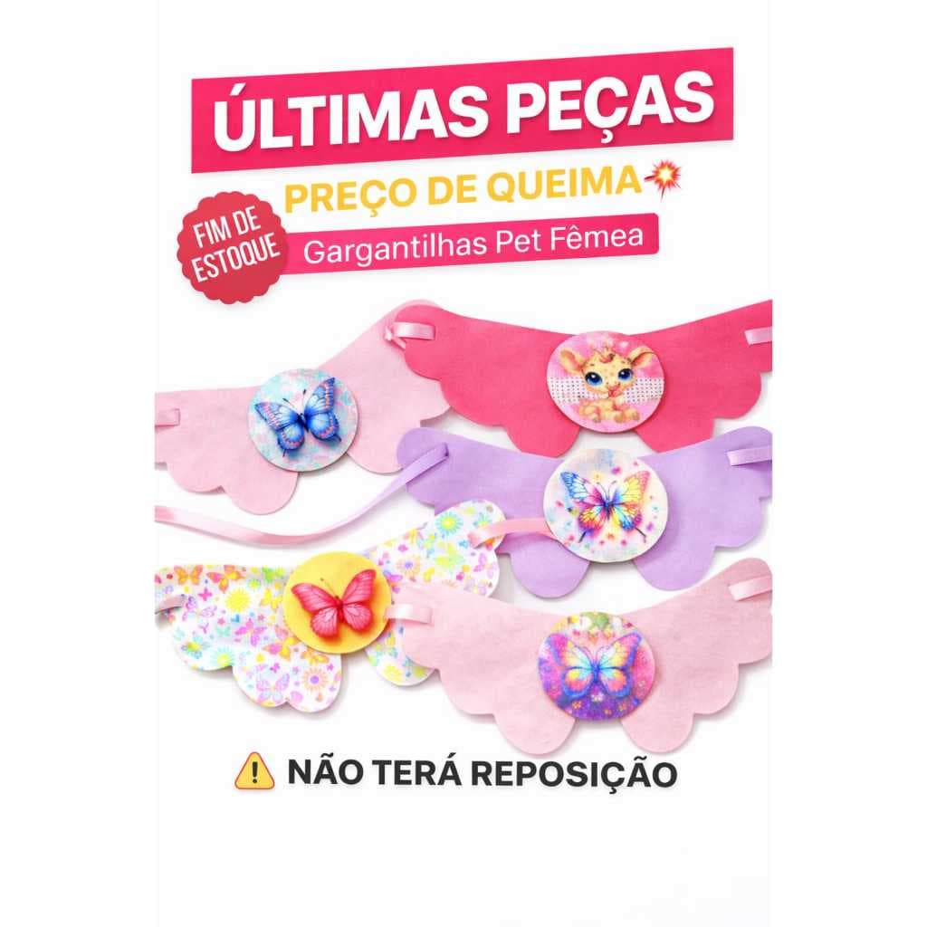 Kit Gargantilha Laço Pet Shop Acessório Cachorro Gato Banho Tosa Femea Macho