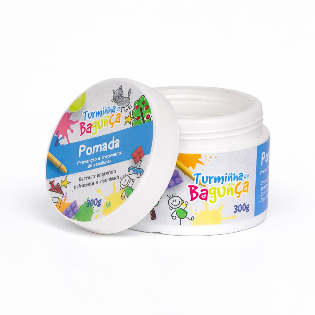 Pote pomada assadura bebê TURMINHA DA BAGUNÇA 300G - Vegano