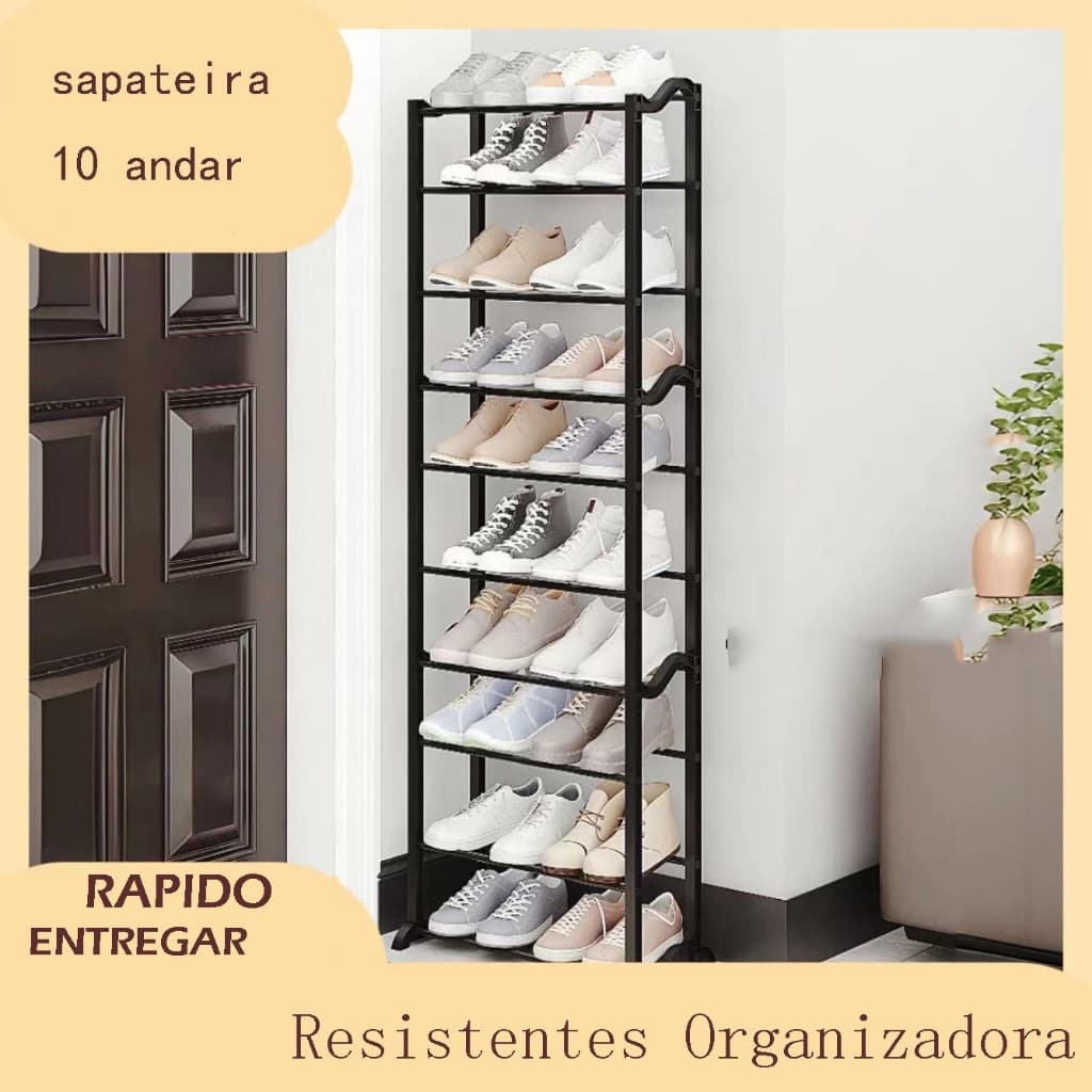 Sapateira Vertical Organizadora 9 Andares - Cabe 27 Pares Multiuso