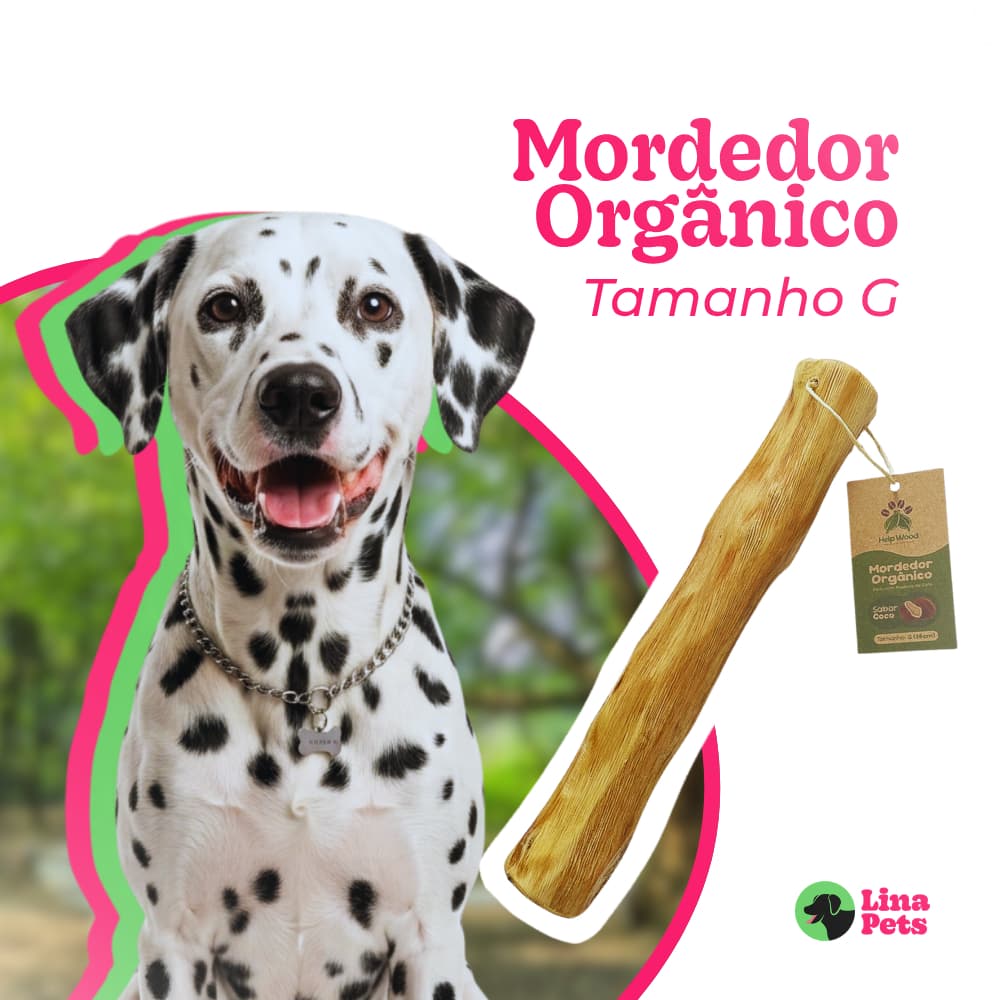 MORDEDOR PARA CACHORRO PRODUTO NATURAL RUSTICO MADEIRA DE CAFE SABOR CÔCO TAM.G  30X3A5CM BRINQUEDO PET