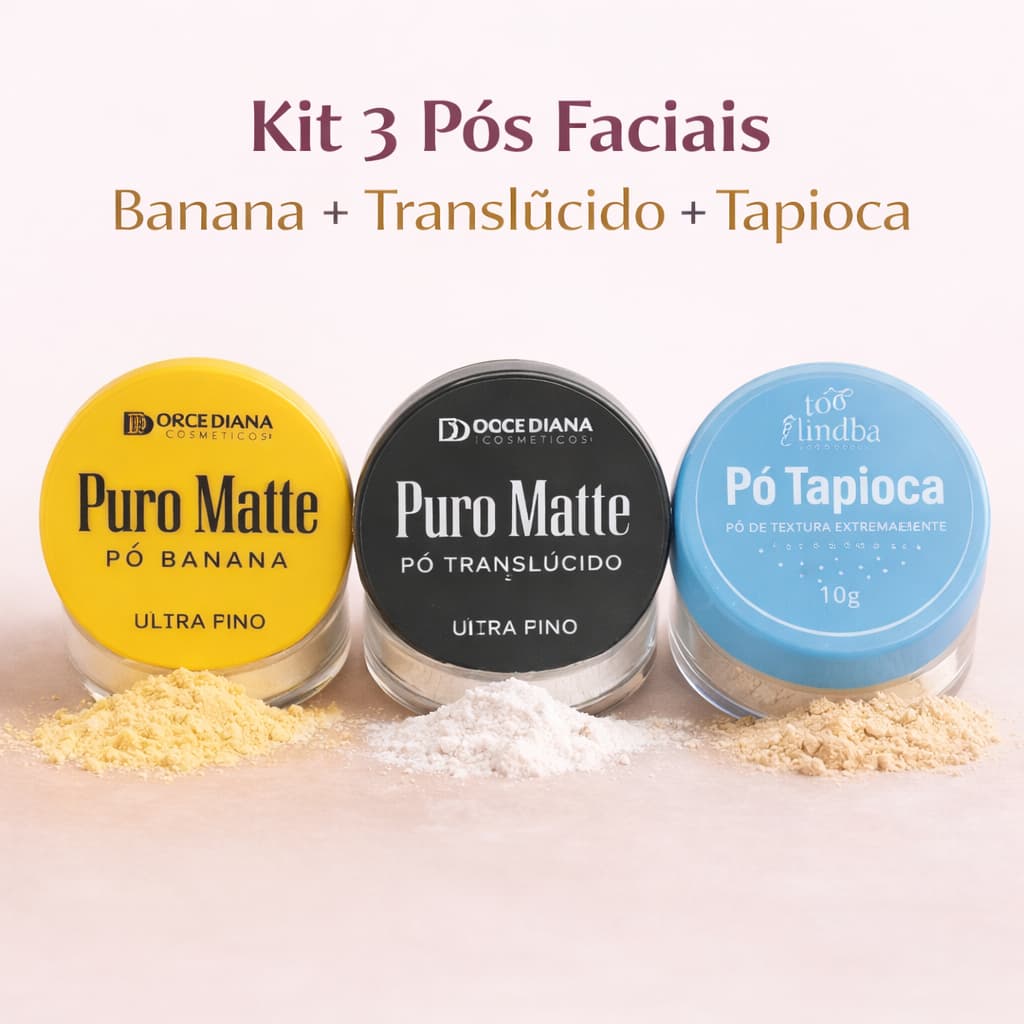 Kit Pós Faciais 3 em 1 Banana Translúcido Tapioca Make Perfeita