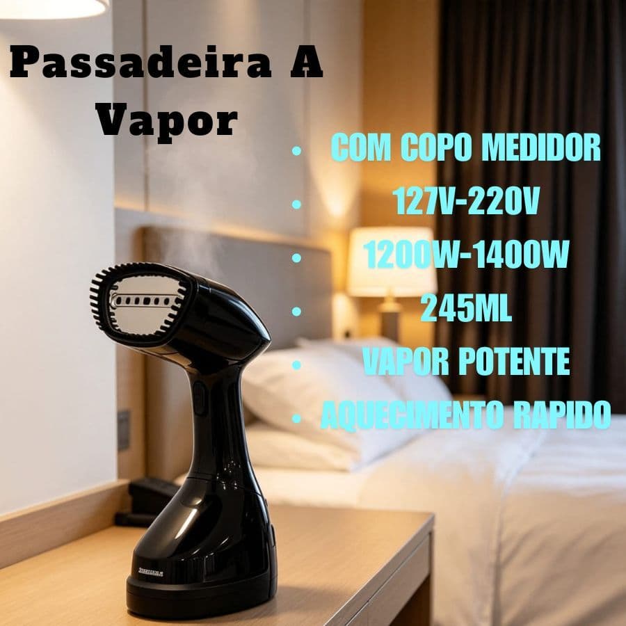 Passadeira A Vapor 127V E 220V Pratica Com 7 Saídas De Vapor Desamassa E Higieniza Vapor Potente