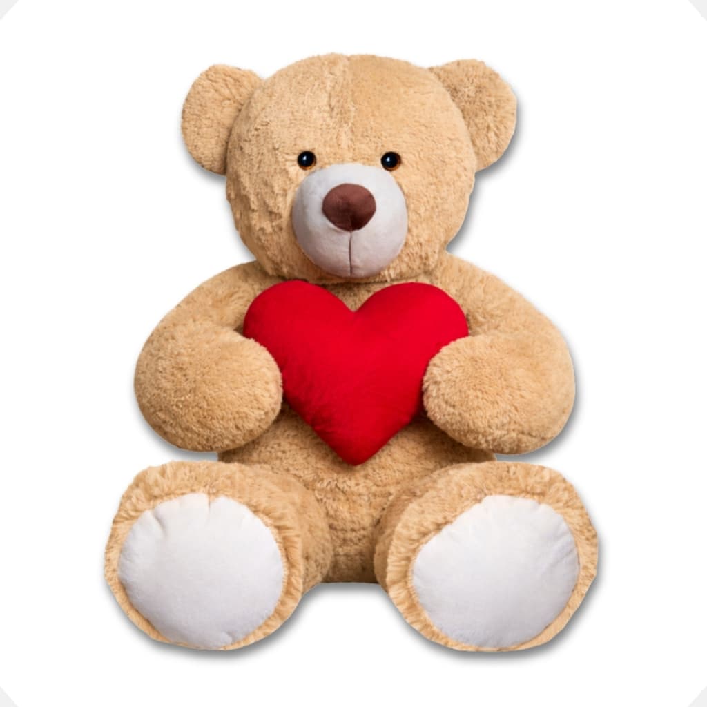 Ursinho De Pelúcia Apaixonado Com Coração Presente Amor - P 50cm