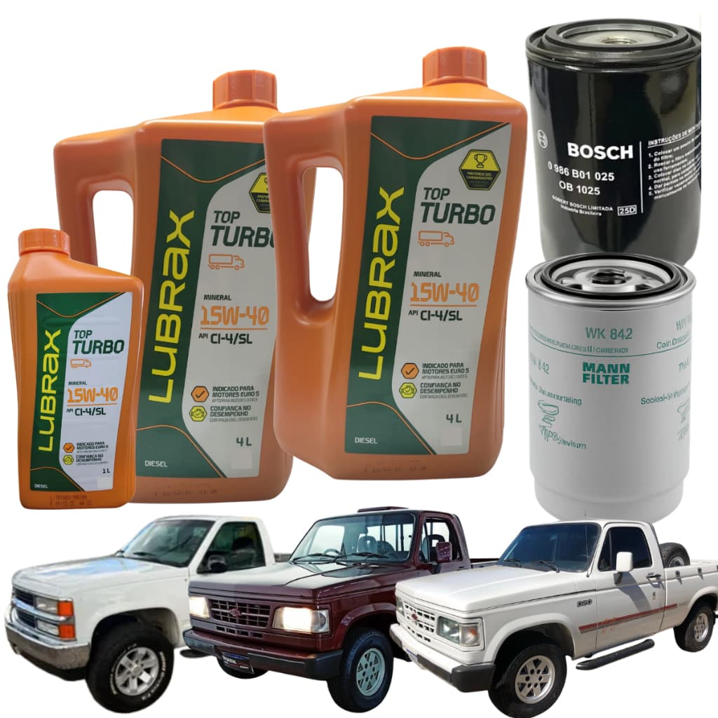 Kit Troca Oleo Lubrax 15w40 Motor Maxion S4 S4T GM D20 D40 Silverado Chevrolet c/ Filtro Óleo