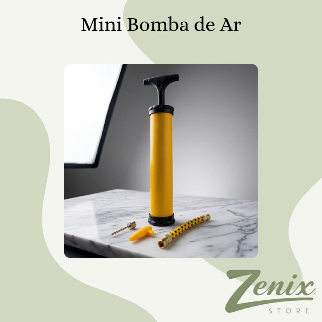 Bomba De Ar Manual Compacta 24cm Alta Performance Portátil Resistência E Praticidade