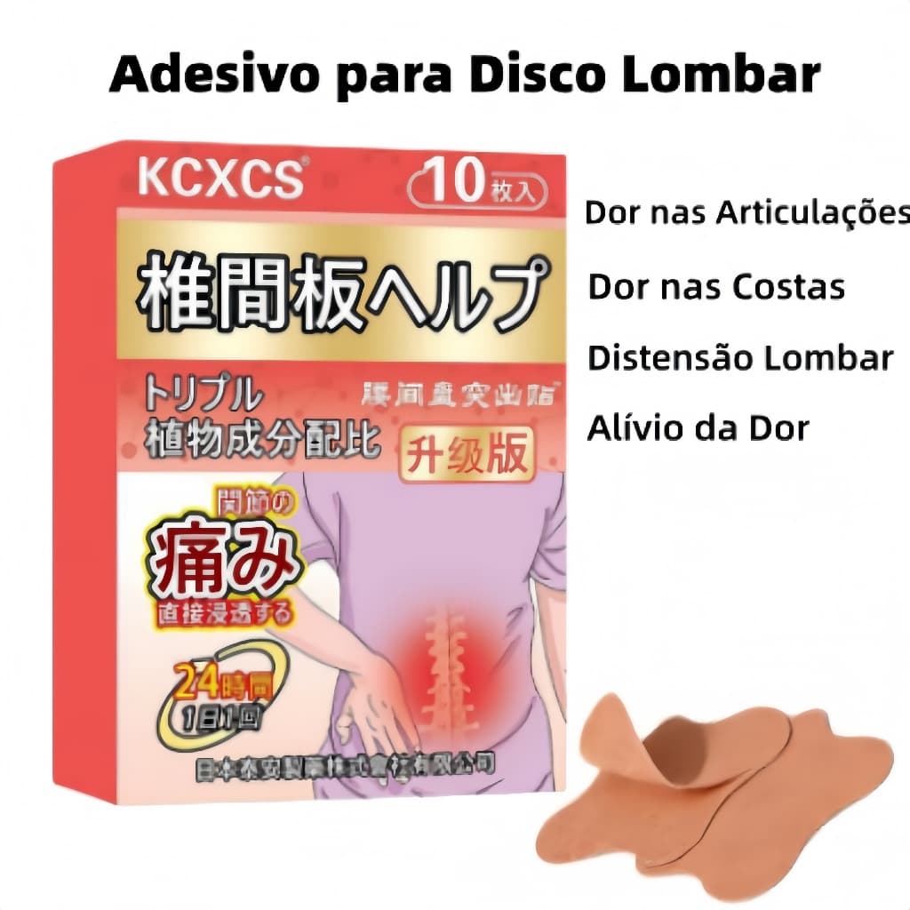 Adesivo para DiscoLombar Alívio24h para DorLombarArticulações e Hérnia de Disco IngredientesNaturais