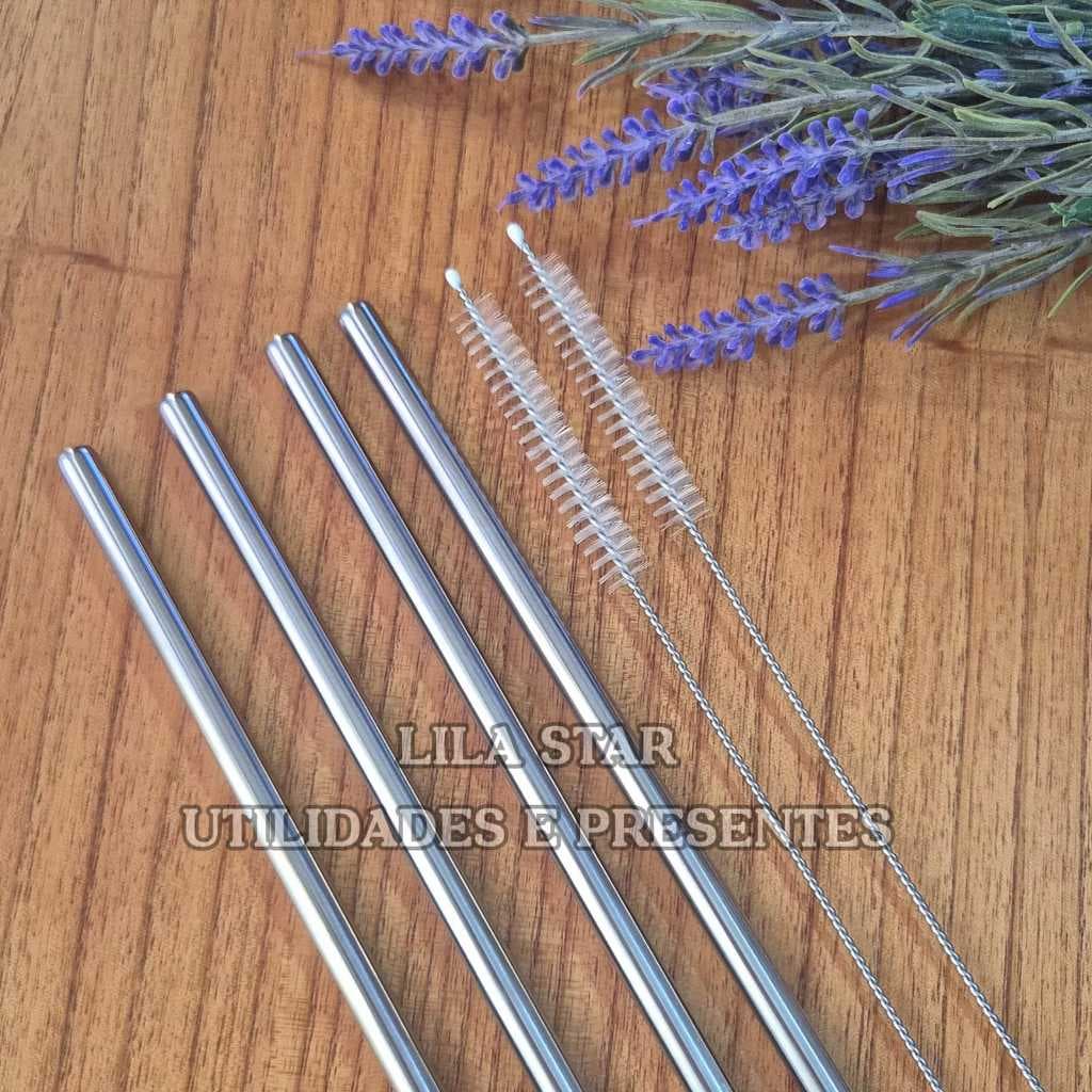 Canudo Inox Reto Reutilizável 8MM 30,5CM para Copos de 40oz