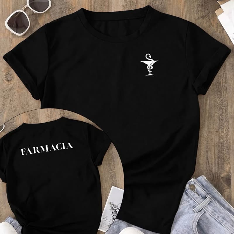Camiseta Farmácia Bordada no peito Premium | Algodão 100% | Profissão Farmacêutico | Conforto e Estilo