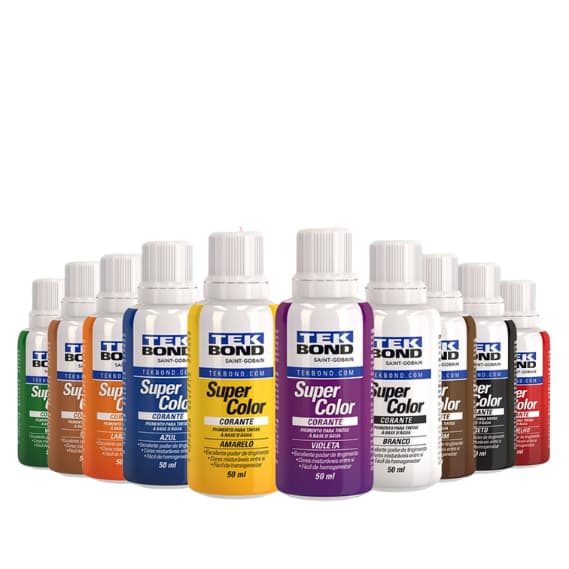 Kit 10 Corantes Líquidos Tekbond Todas as Cores Para Tinta