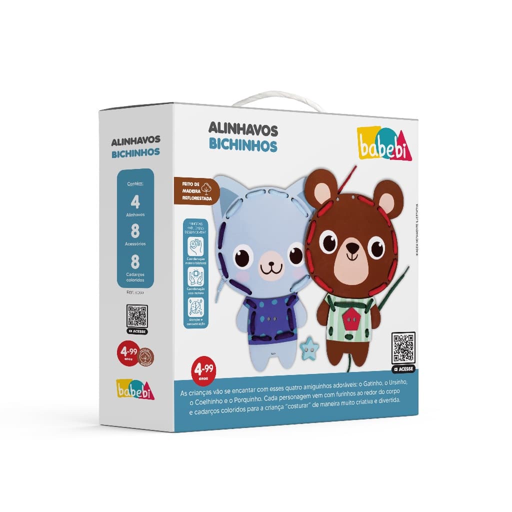 Alinhavos Infantil Madeira Brinquedo Costura Educativo Montessori Coordenação Motora +3 Anos