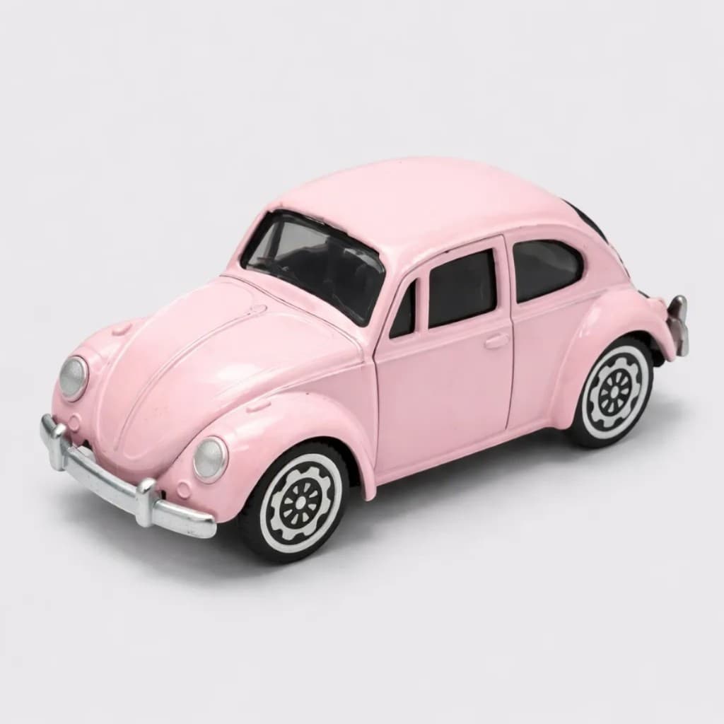 Brinquedo Carrinho De Metal Fusca Rosa Miniso Toys Miniatura Cor rosa moderna e atrativa, ideal para presente