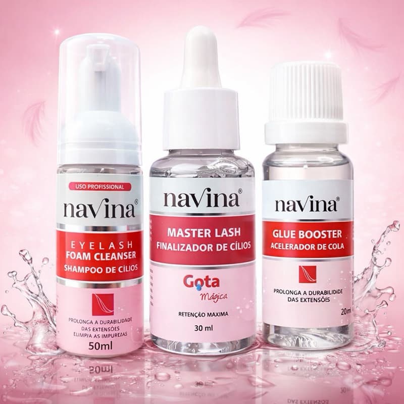 Kit Essencial para Lash Designers: Finalização, Aceleração e Shampoo dê Cilios