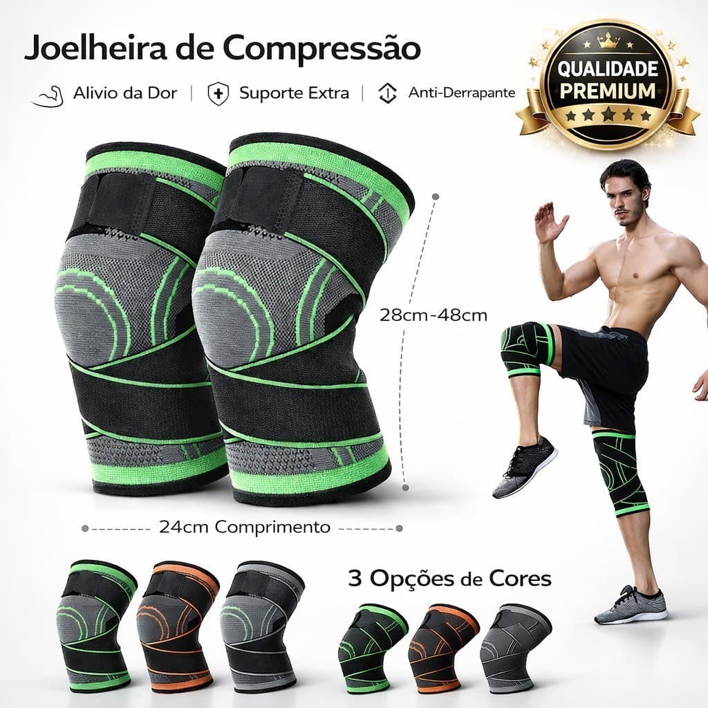 Joelheiras de Compressão Ortopédica Tensor Alívio De Dor No Joelho 1 ou 2 Peças