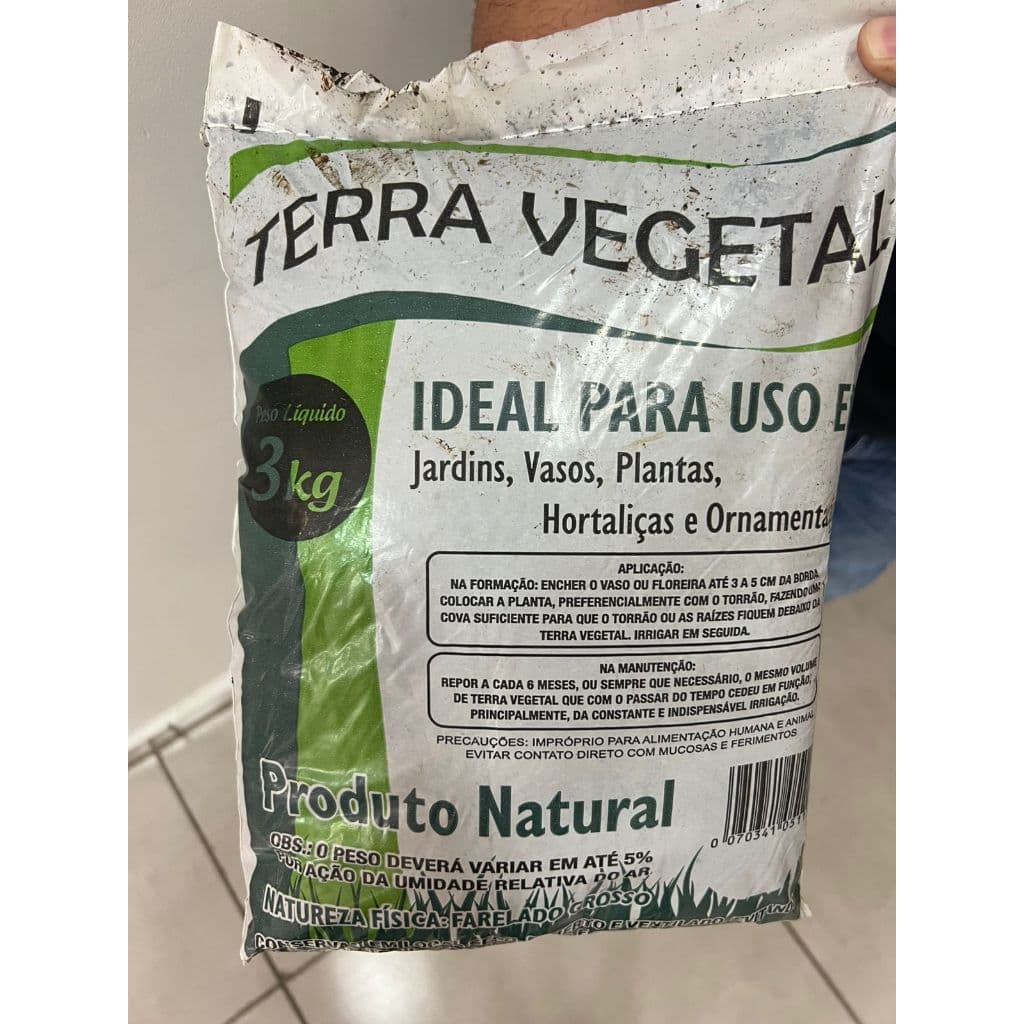 Terra para plantar jardim 3 kg Substrato Natural Ideal Para Flores Plantas Saudaveis Suculenta Samambaia