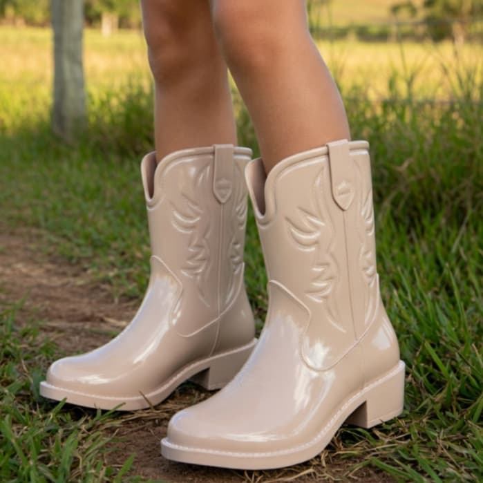 Bota Texana Country Infantil Menina Cano Alto Leve Confortável Rodeio