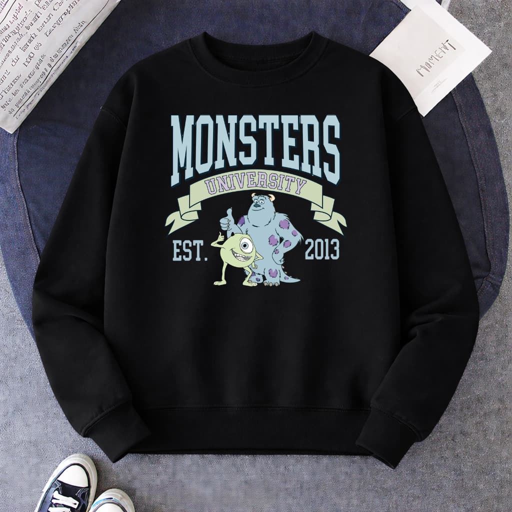 Moletom sem Capuz Unissex Flanelado Estampa Inspiração Desenho Monstros S.A Mike e Sullivan Inverno 100% Algodão Premium