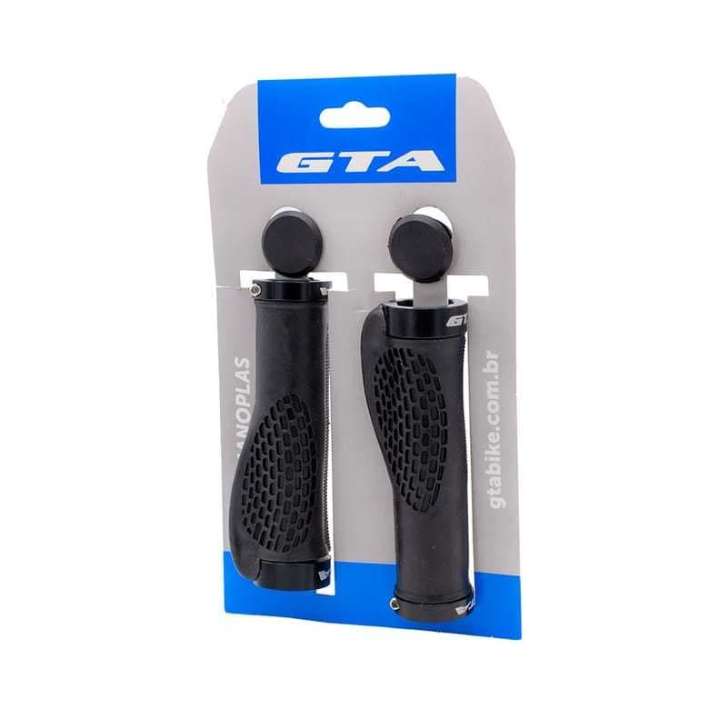 Manopla Gta Com Anel De Trava 130mm Comfort Anatomica Mtb Cor Preto Borracha com Proteção