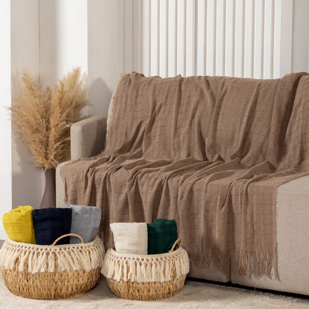 Manta Xale Doha 100% Algodão Para Sofá Poltrona e Cama– Conforto e Elegância que Abraçam Seu Lar