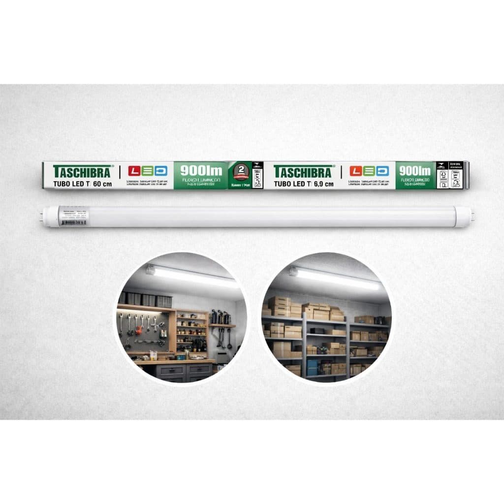 Luminaria Luz Branca 9,9w 60cm Tubolar T8 Lampada Led 6500k