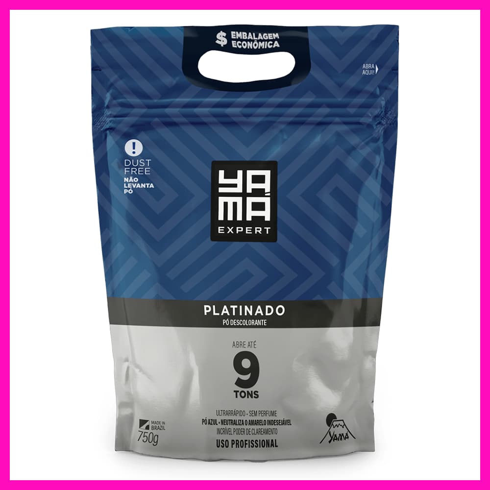 Yamá Expert Pó Descolorante Platinado 750g (Alto poder de clareamento até 9 Tons de forma segura e eficaz)