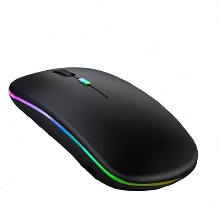 Mouse Sem Fio Recarregável com Led Rgb Design Ergonômico e Conexão Bluetooth para Notebook PC