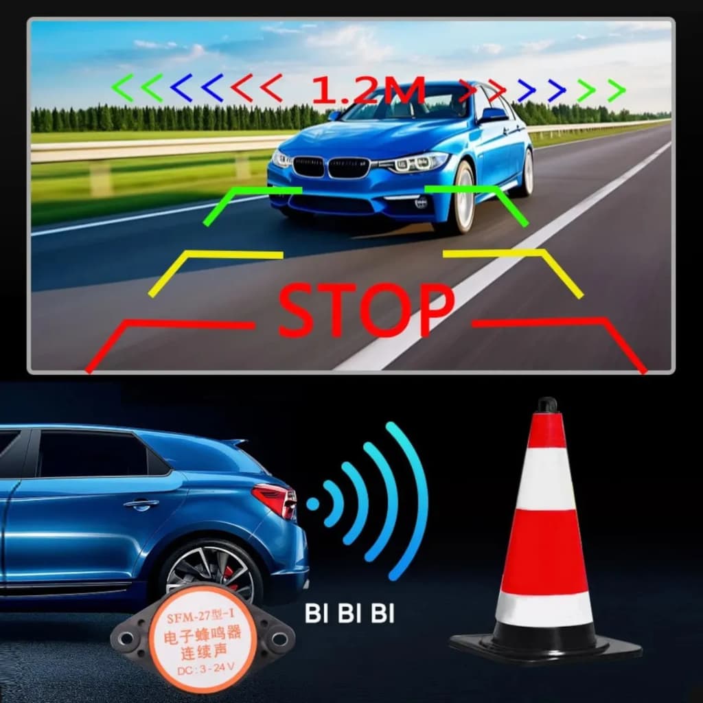 Camera De Ré Com Sensor Estacionamento Embutido Integrado