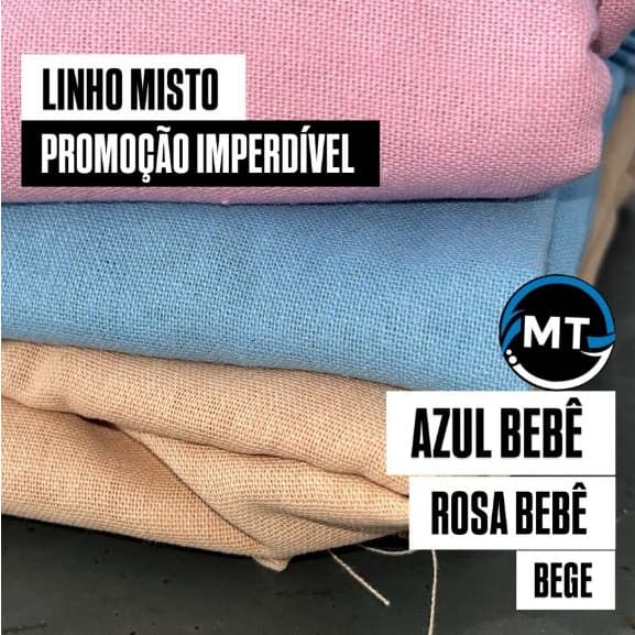1 Metro Tecido Linho Misto Promocional X 1,50 Mts Largura