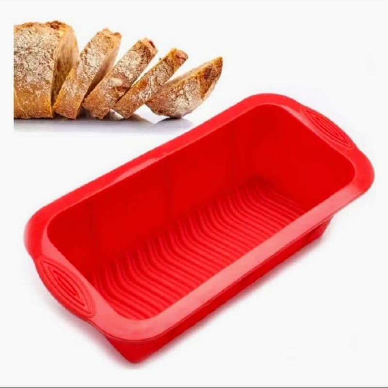 Forma De Silicone  24x14x6cm Antiaderente Para Assar Pães Bolos Caseiros Multiuso Universal