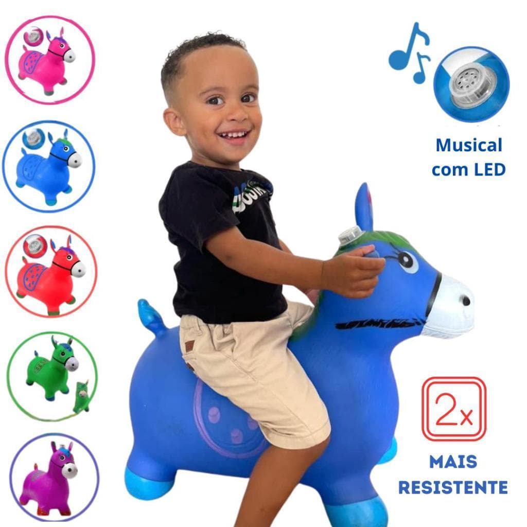 Cavalinho Upa Upa inflavel Pocoto Brinquedo Pula Pula Musica Infantil Com Musica e Led
