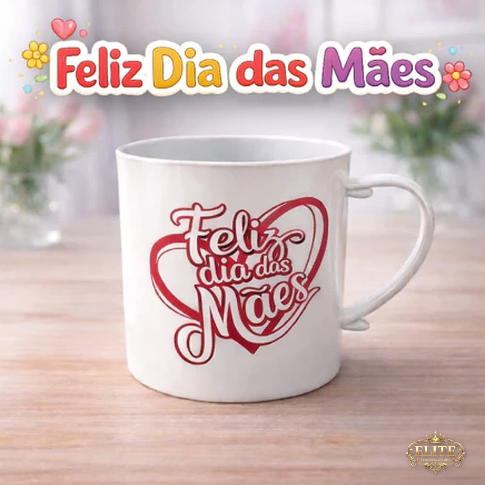 Kit 15 Canecas Feliz Dia das Mães Presente para Mãe Lembrancinha Dia das Mães