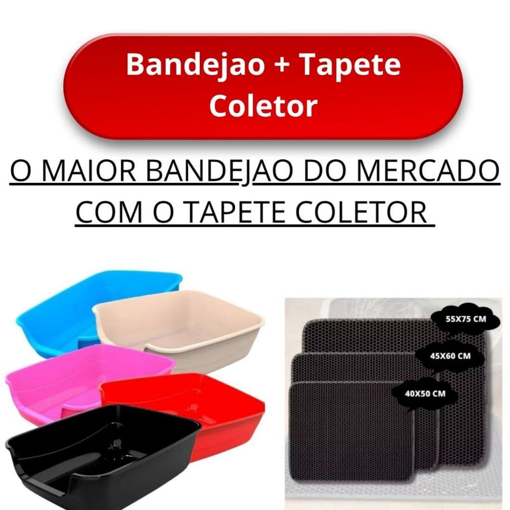 bandejao Grande Furba Jumbox pet injet tapete coletor higienico sanitario caixa grande